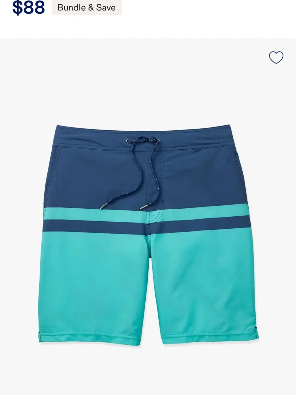 Fair Harbor Men's Teal and Navy Ozone Board Short
